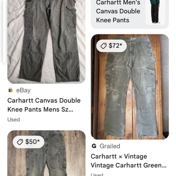 Carhartt 36/34 Green RipStop Double Knee Workout Pants - Picture 11 of 11